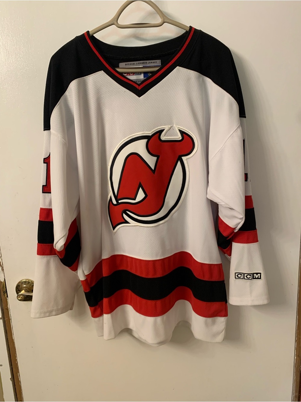 CCM New Jersey Devils White Black Red Hockey Jersey